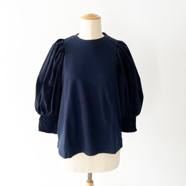USA Cotton Tuck Gather Sleeve P/O/ 3色