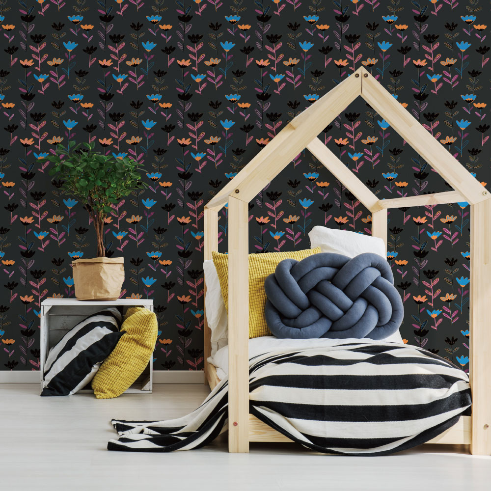 シール壁紙・AZUのMidnight Flower