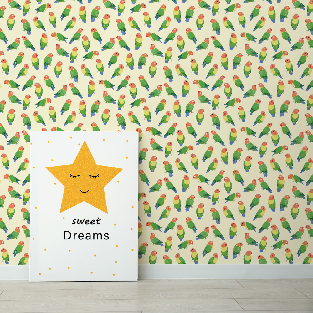 シール壁紙・広瀬順子のボタンインコ