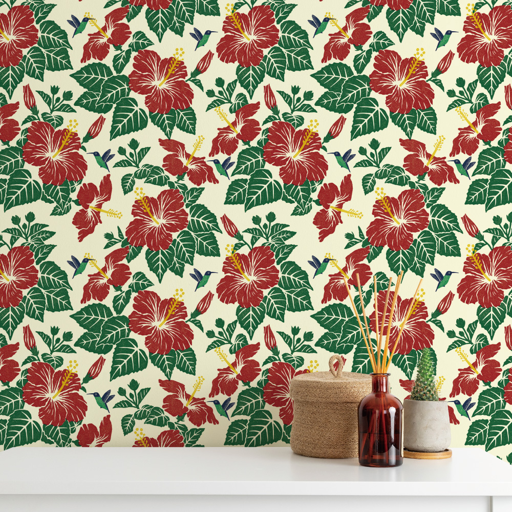 シール壁紙・広瀬順子のハイビスカス