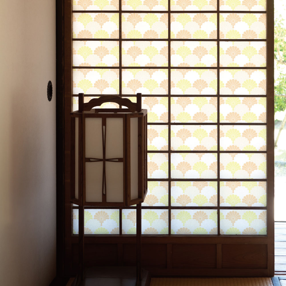 デザイン障子紙・chapeonyaの花青海波