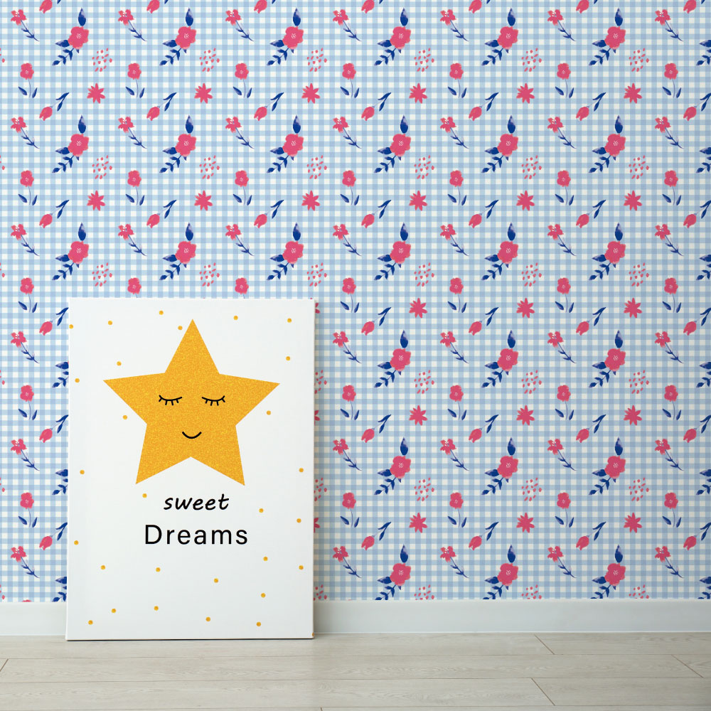 シール壁紙・chapeonyaのギンガムフラワー