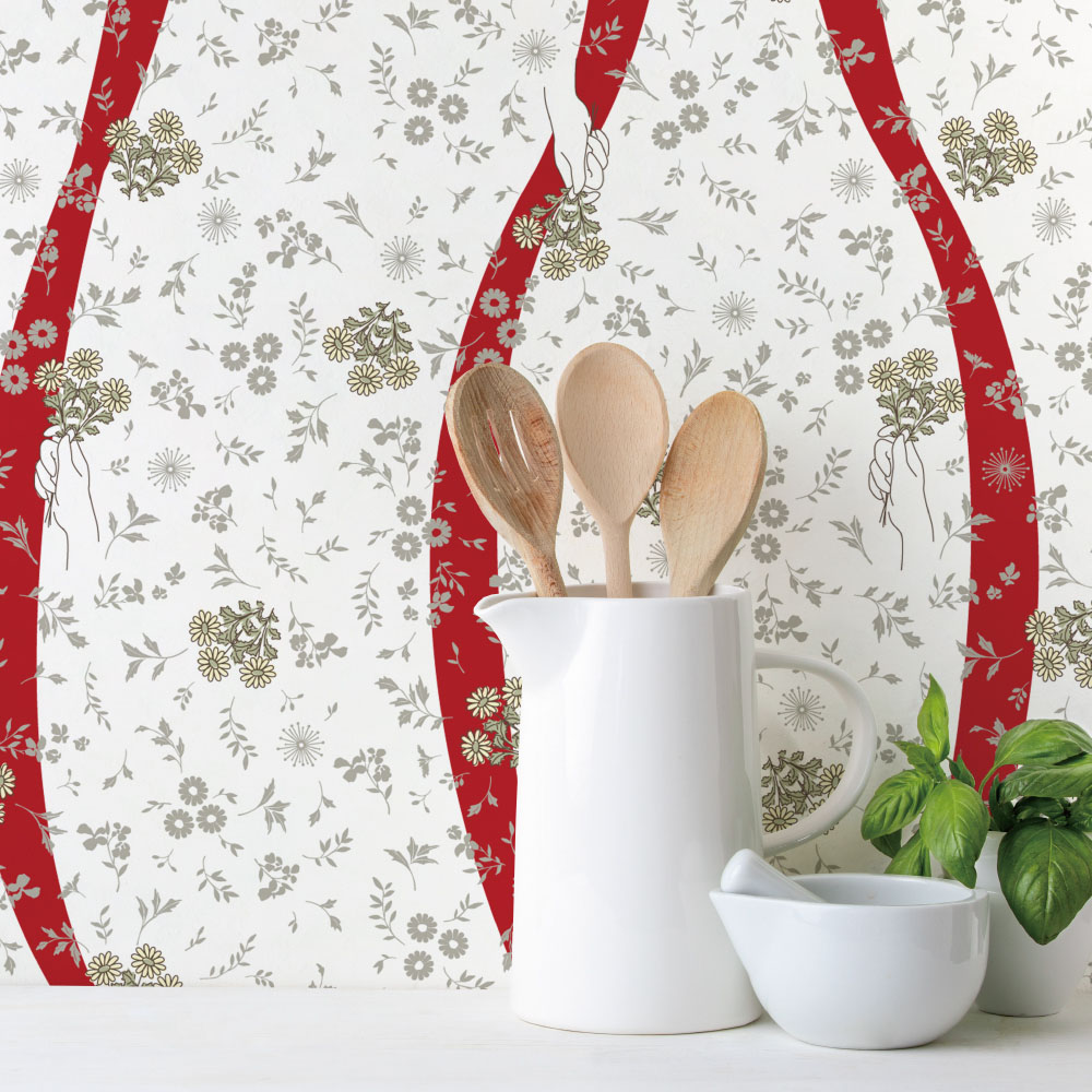 シール壁紙・さかもと なつみの花摘み