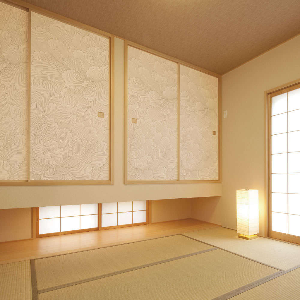 ふすま用リメイクシール・いろはなの二輪牡丹