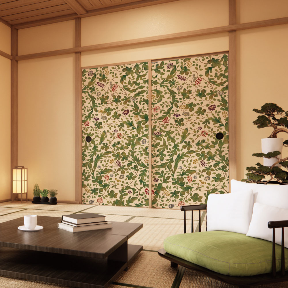 ふすま用リメイクシール・いろはなの葡萄唐花