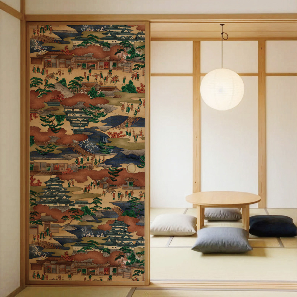 ふすま用リメイクシール・いろはなの城下町