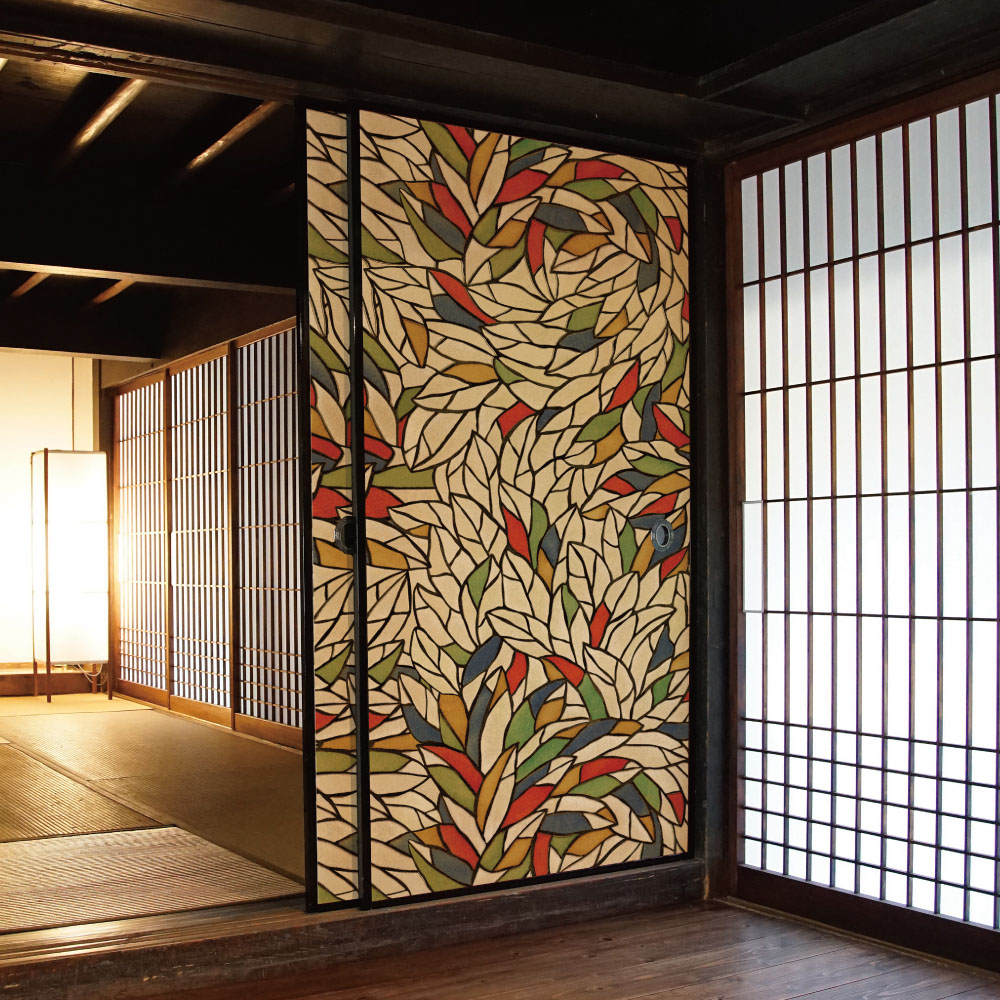 ふすま用リメイクシール・いろはなの葉積