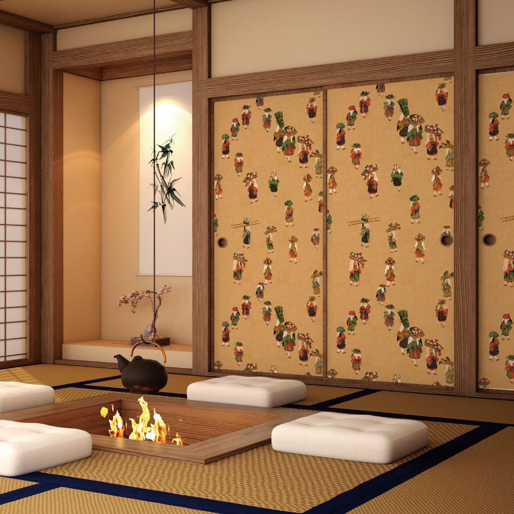 ふすま用リメイクシール・いろはなの大原女