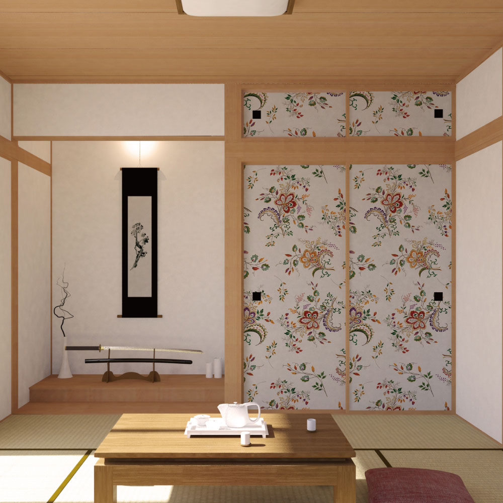 ふすま用リメイクシール・いろはなの花束