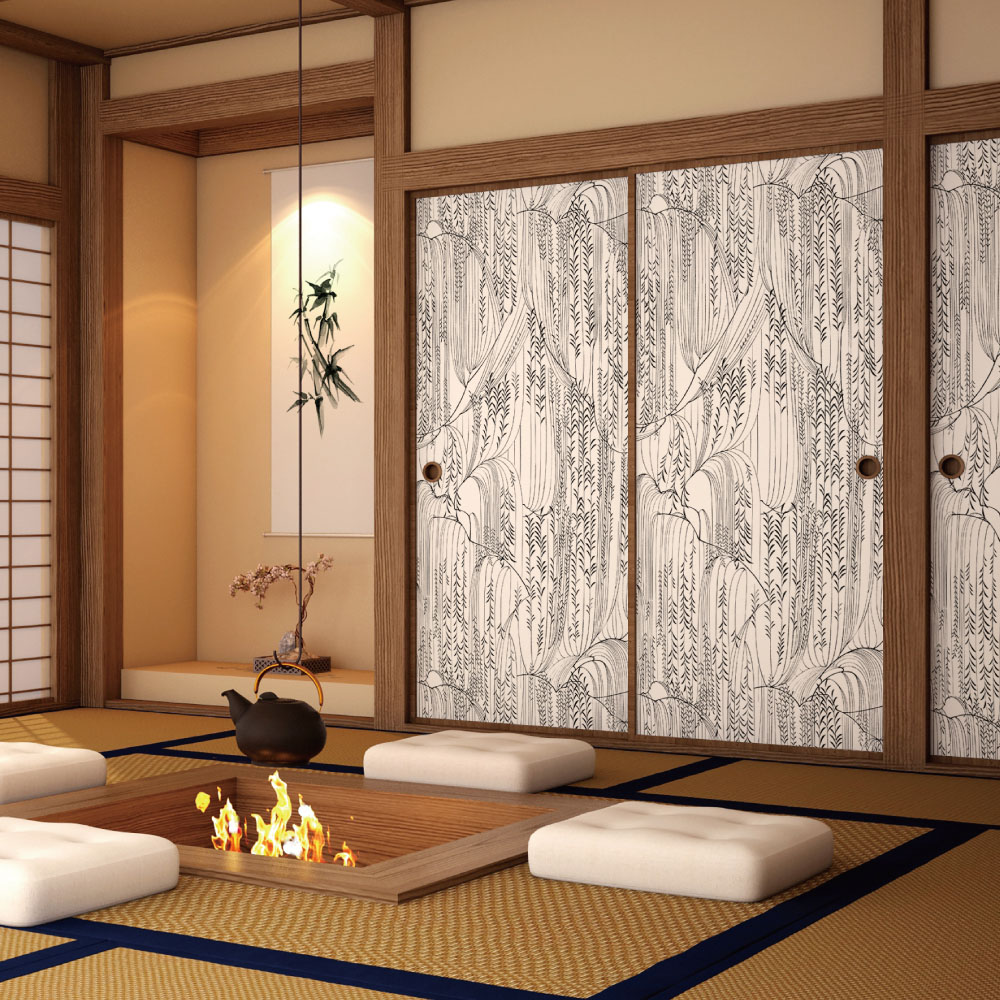 ふすま用リメイクシール・いろはなの枝垂柳