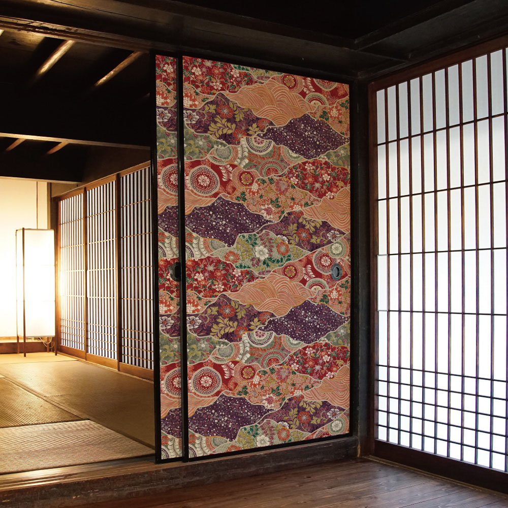 ふすま用リメイクシール・いろはなの夢うらら