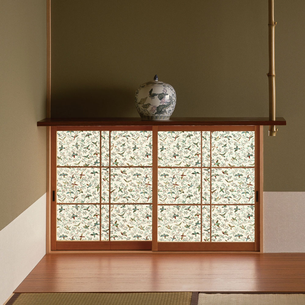 デザイン障子紙・いろはなの小鳥と木の実