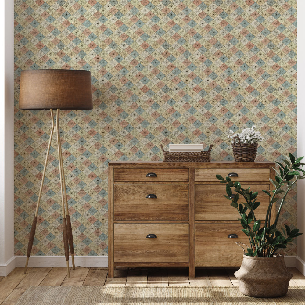 シール壁紙・いろはなの色菊菱