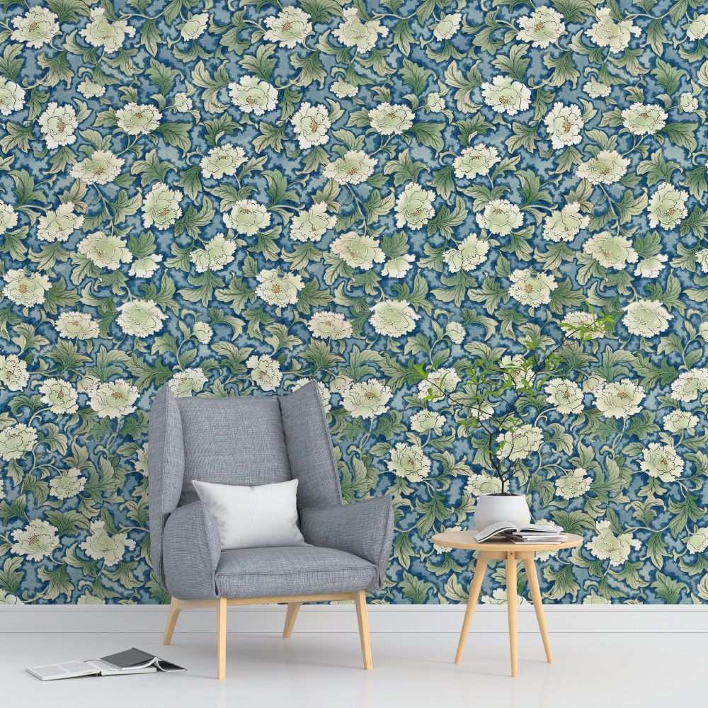 シール壁紙・いろはなの牡丹唐草