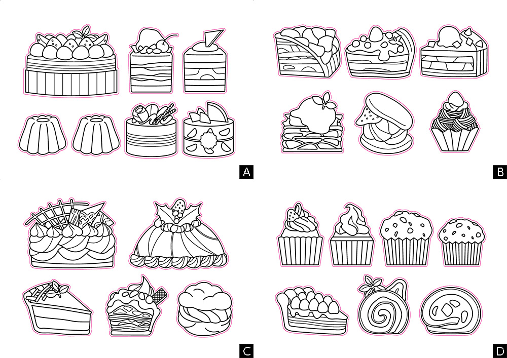 職業体験ウォールステーッカージョブろっか・パティシエセットぬりえパーツ