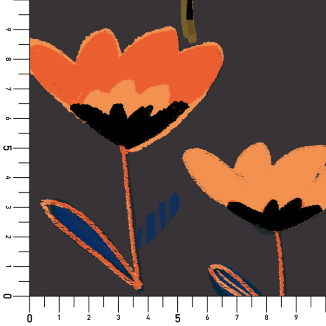 シール壁紙・AZUのMidnight Flower実寸サイズ表