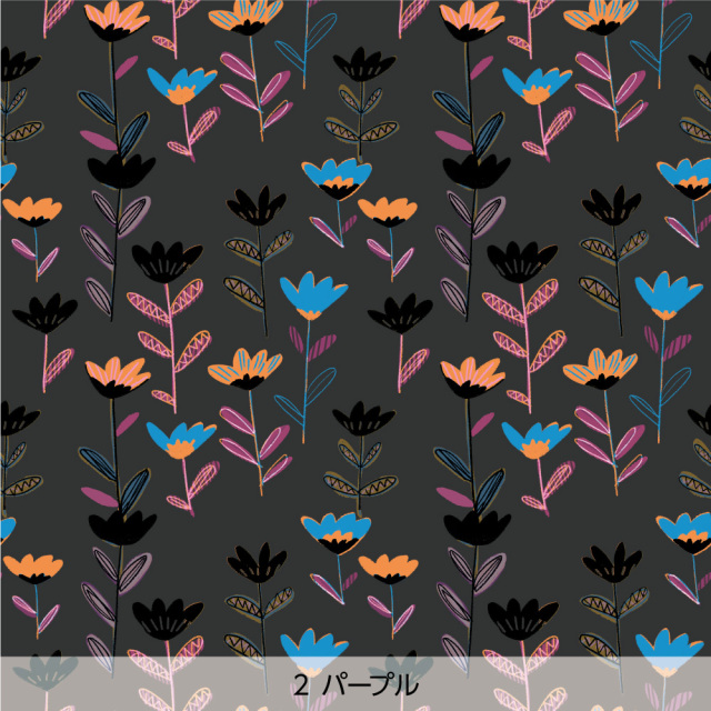 シール壁紙・AZUのMidnight Flower（パープル）