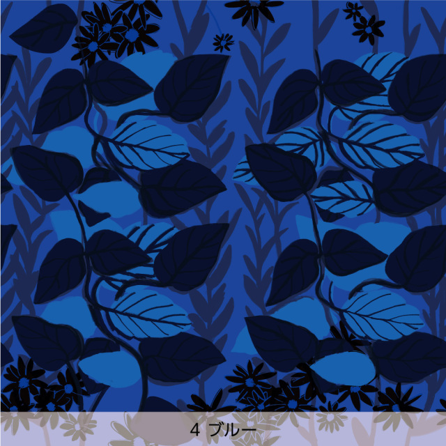 シール壁紙・AZUのbushy plant（ブルー）
