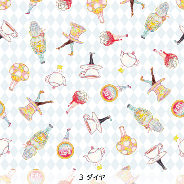 シール壁紙・UshimaruSaekiの不思議の国の浮足ちゃんシリーズ（ダイヤ）