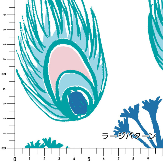 リメイクシート・Pavish PatternのPeacock Flower実寸サイズ表ラージ