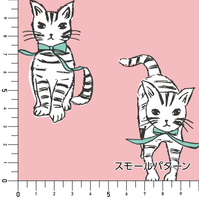シール壁紙・Pavish PatternのSupple Cat実寸サイズ表(スモールパターン)