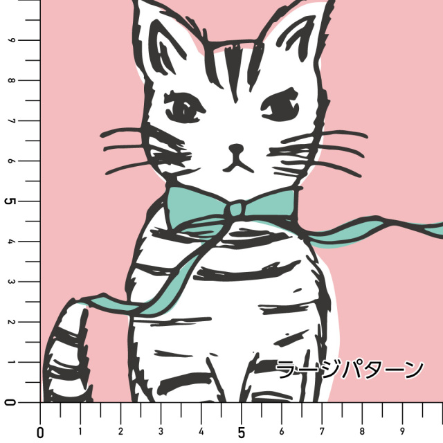 シール壁紙・Pavish PatternのSupple Cat実寸サイズ表(ラージパターン)