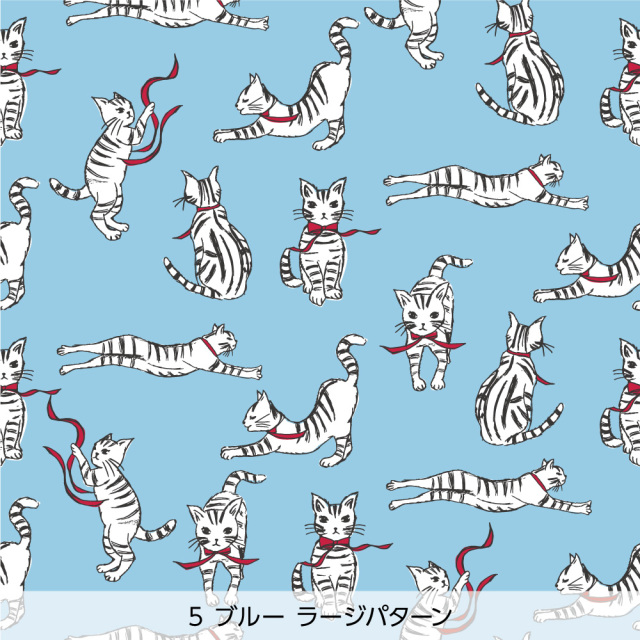 シール壁紙・Pavish PatternのSupple Cat(ブルーラージパターン)