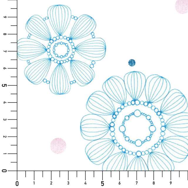 シール壁紙・MU_YAの水中花実寸サイズ表