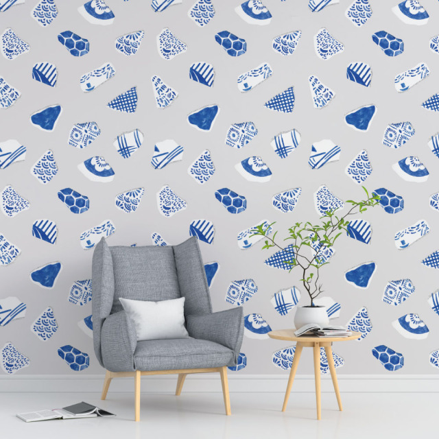 シール壁紙・タカヤママキコの陶器のシーグラス