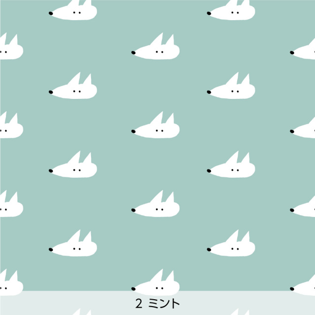 シール壁紙・りんたろうのきつね(ミント)