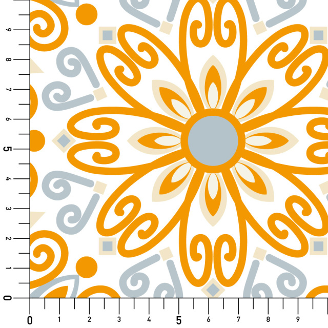 シール壁紙・Miki SaitoのFlower pattern tiles実寸サイズ表