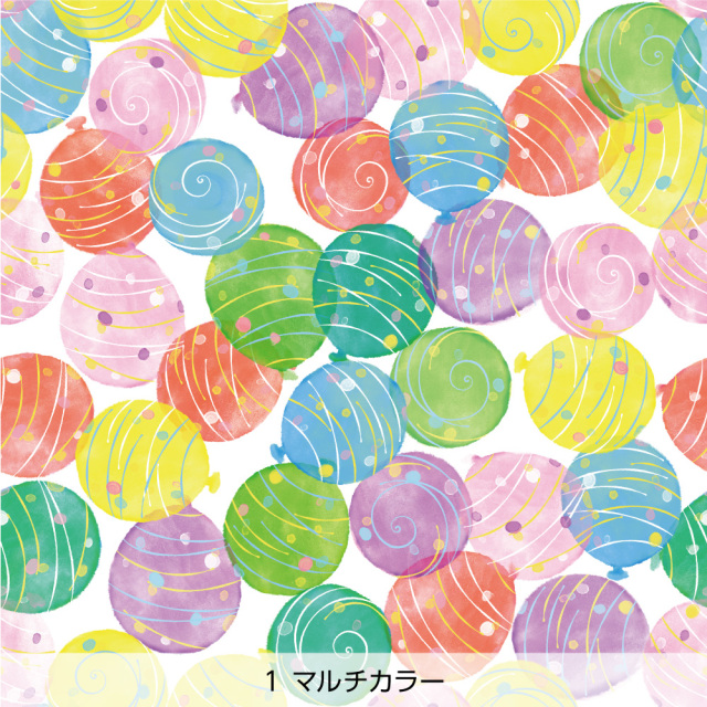シール壁紙・広瀬順子のみずふうせん(マルチカラー)