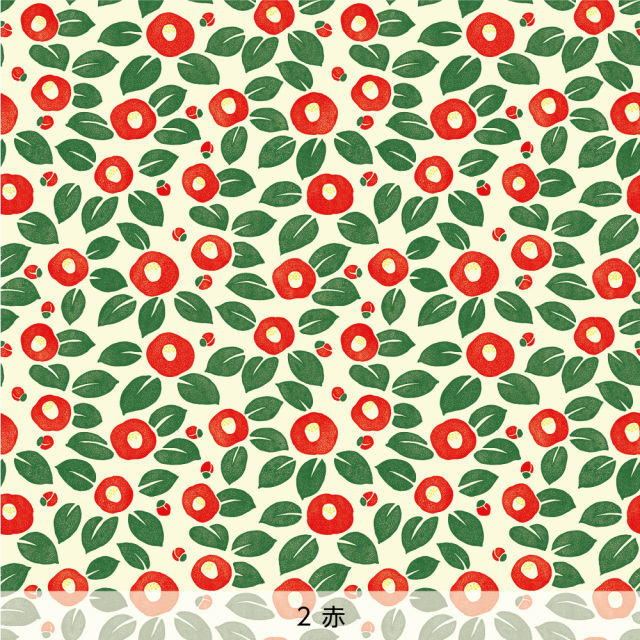 シール壁紙・広瀬順子の椿(赤)