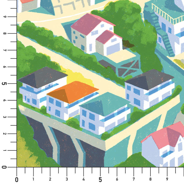 シール壁紙・広瀬順子の擁壁の街ヨコスカ実寸サイズ表