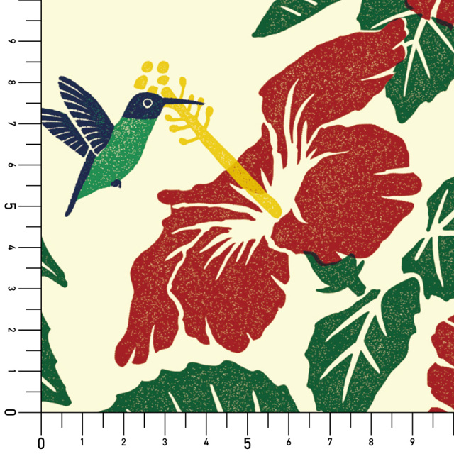 シール壁紙・広瀬順子のハイビスカス実寸サイズ表