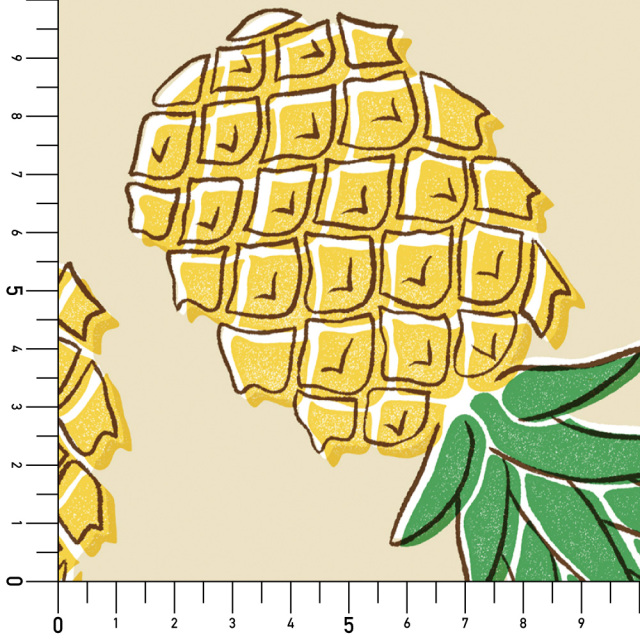 シール壁紙・広瀬順子のパイナップル実寸サイズ表