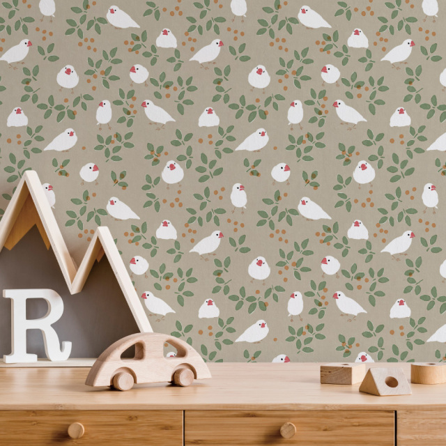 シール壁紙・広瀬順子の文鳥