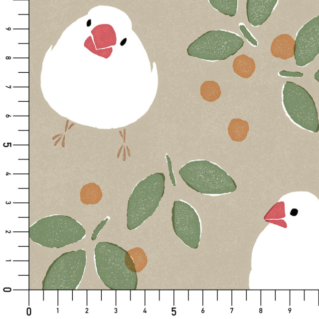 シール壁紙・広瀬順子の文鳥実寸サイズ表