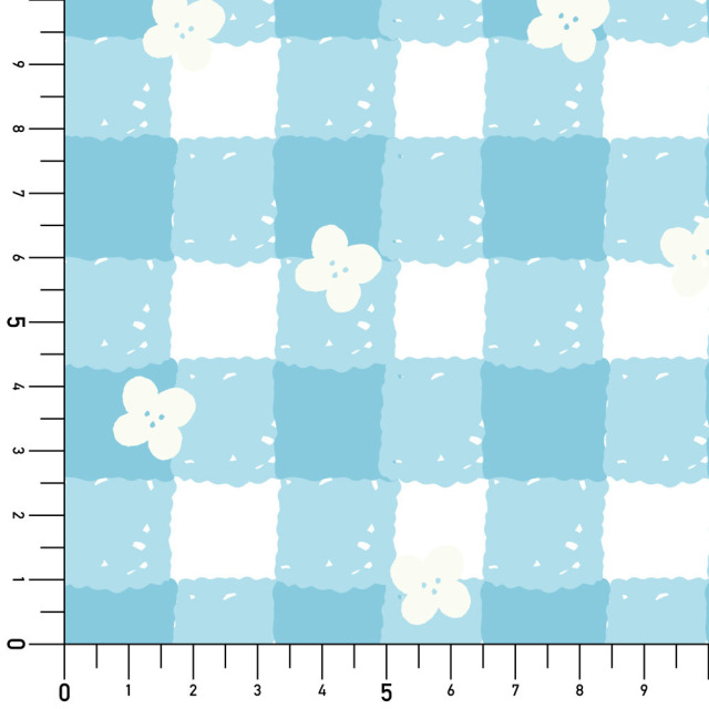 リメイクシート・Kimagure_patternsのGinghamcheck flower実寸サイズ表