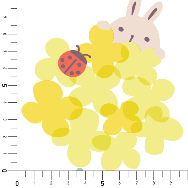 シール壁紙・merry laughの菜のはな畑実寸サイズ表