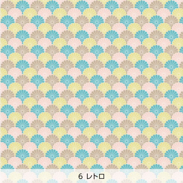 デザイン障子紙・chapeonyaの花青海波（レトロ）