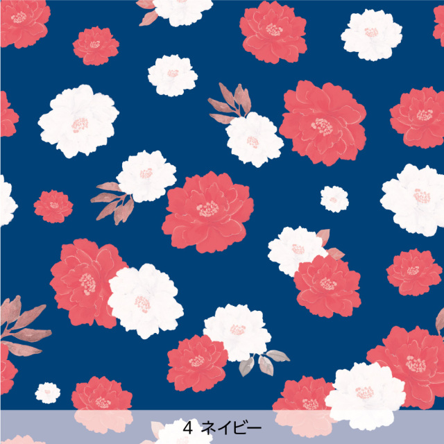 シール壁紙・chapeonyaのpeony(ネイビー)