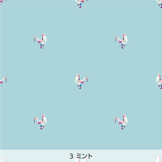 シール壁紙・chapeonyaのにわとりパステル(ミント)