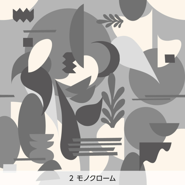 シール壁紙・Mieko Muraoのムーンキャニオン(モノクローム)