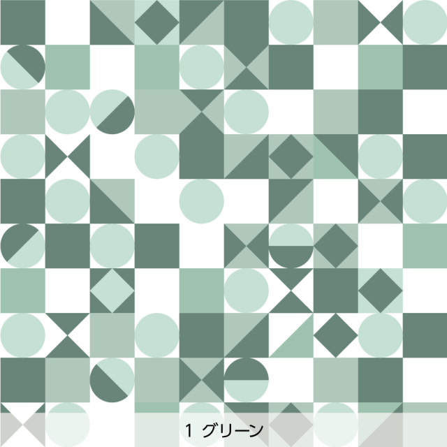 シール壁紙・tomoko arakawaのまるとしかく(グリーン)