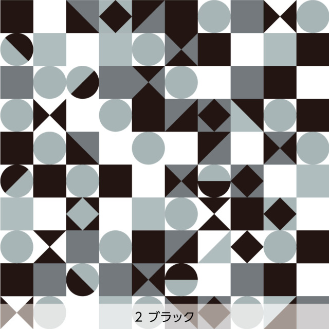 シール壁紙・tomoko arakawaのまるとしかく(ブラック)