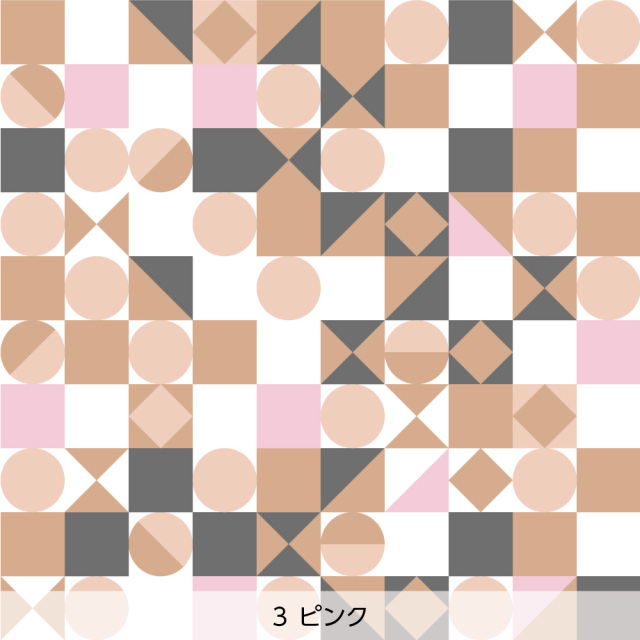 シール壁紙・tomoko arakawaのまるとしかく(ピンク)