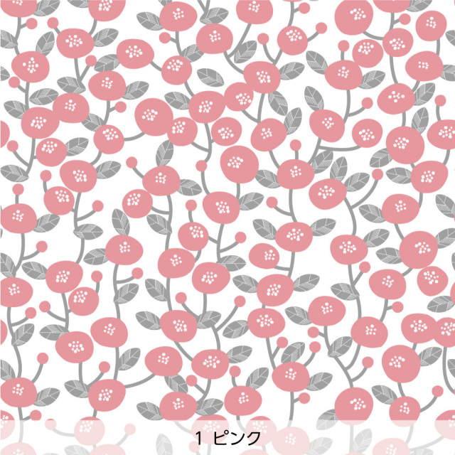 シール壁紙・tomoko arakawaのまるいお花(ピンク)