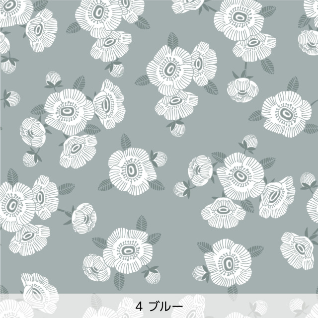 シール壁紙・tomoko arakawaのカメリア(ブルー)
