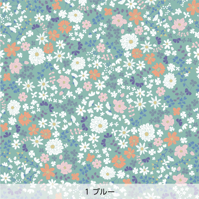 シール壁紙・tomoko arakawaのEnglish garden(ブルー)